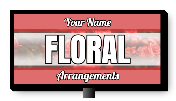 Floral Arrangements Double Faced Lit Cabinet Sign