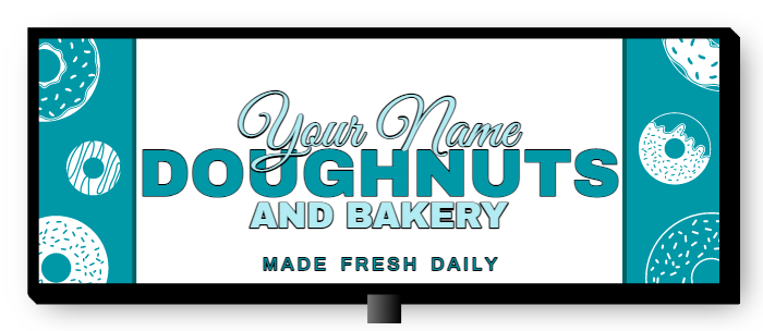 Doughnuts and Bakery Double Sided Lit Cabinet Sign