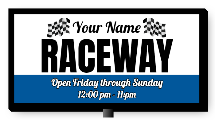 Raceway Double Faced Lit Cabinet Sign