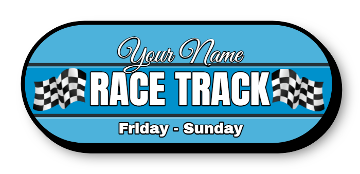 Race Track Single Face Lit Shape Sign