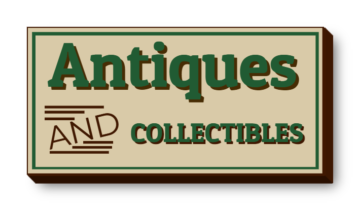 Self Contained Antiques and Collectibles Rectangle sign lit with LEDs