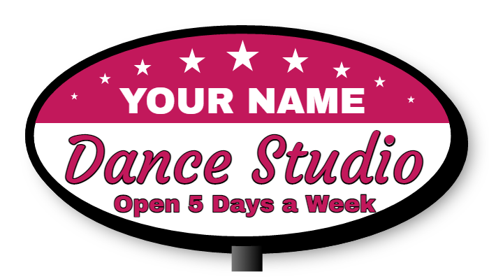 Dance Studio Double Faced Lit Shaped Cabinet Sign