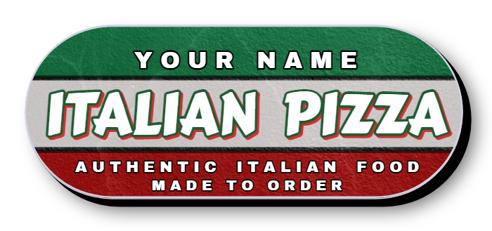 Italian Pizza Lit Shape Sign