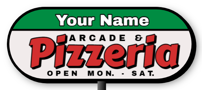 Pizzeria Double Faced Lit Shaped Cabinet Sign