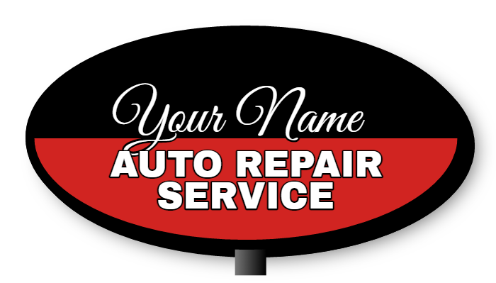 Auto Repair Sign, Double Sided Sign, LED Sign, Auto Repair Service Sign, Oval Signs, Auto Signs