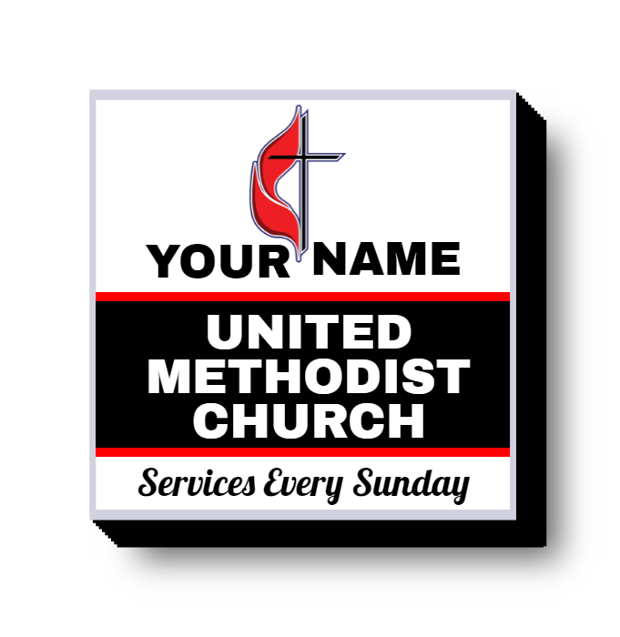 United Methodist Church Lit Decor Sign