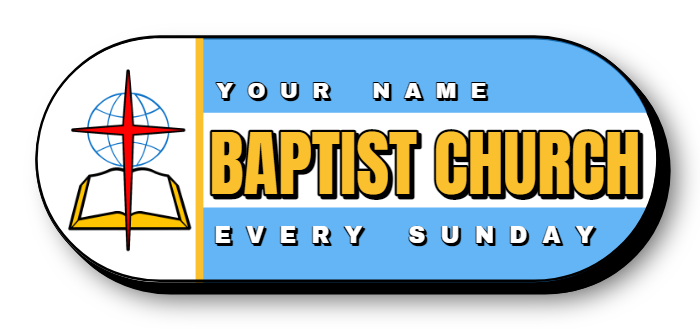 Baptist Church Lit Shape sign