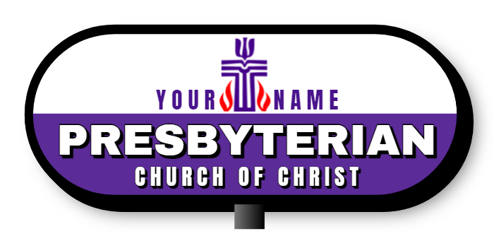 Presbyterian Double Sided Lit Shaped Cabinet Sign