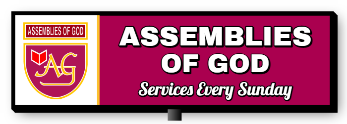 Assemblies of God Double Sided Lit Cabinet Sign