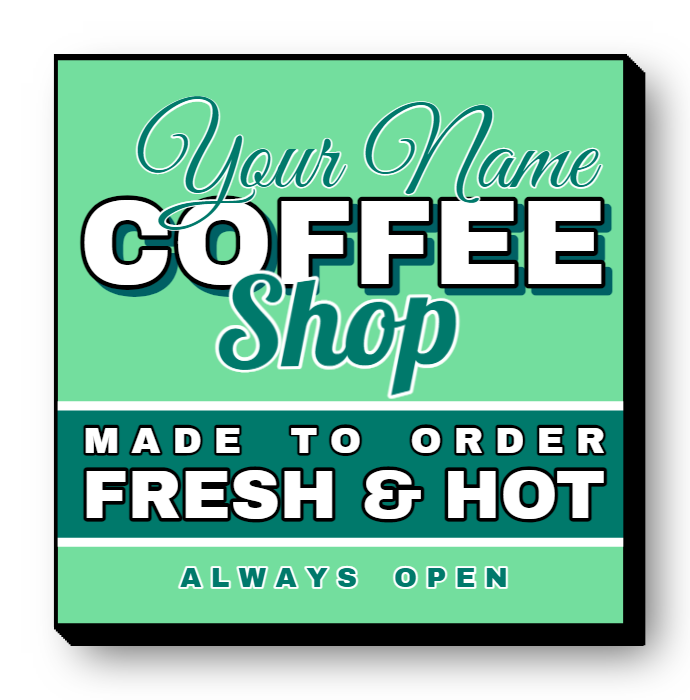 Coffee Shop Lit Shape Sign