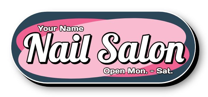 Nail Salon Lit Shape Sign