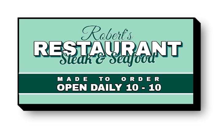 Robert's Restaurant Lit Decor Sign