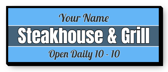 Steakhouse & Grill Single Face Lit Cabinet Sign