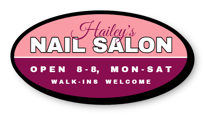 Nail Salon Single Face Lit Shaped Cabinet Sign