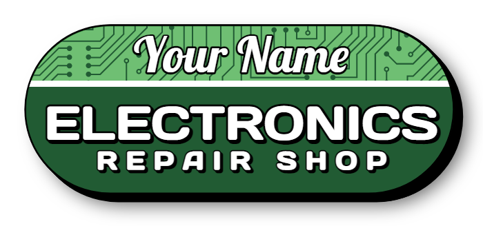 Electronics Repair Shop Lit Shape Sign