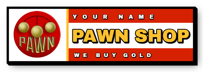 Pawn Shop Single Face Lit Cabinet Sign