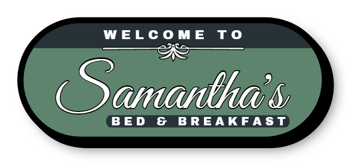 Samantha's Bed & Breakfast Single Face Lit Shaped Cabinet Sign