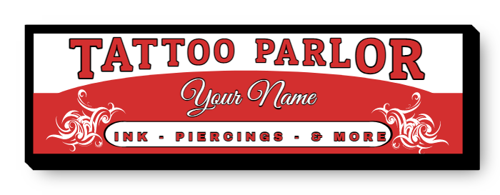 Tattoo Parlor Single Face Lit Cabinet Sign