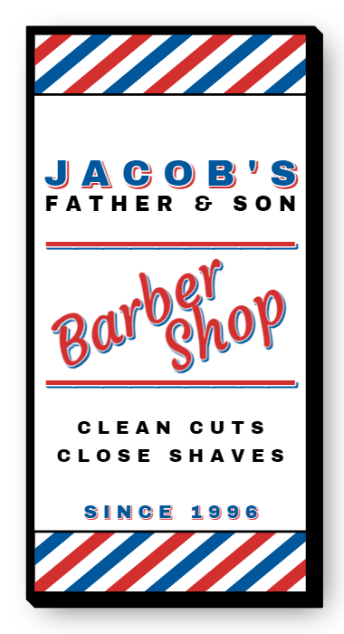 Barber Shop Single Face Lit Cabinet Sign