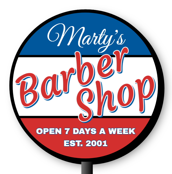 Barber Shop Double Faced Lit Shaped Cabinet Sign