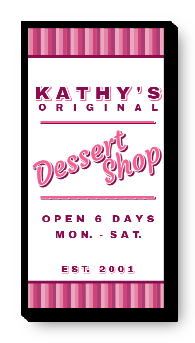 Dessert Shop Single Face Lit Cabinet Sign