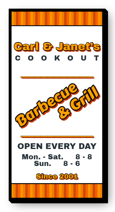 Barbecue & Grill Single Face Lit Cabinet Sign
