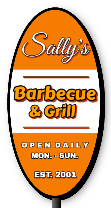 Barbecue & Grill Double Faced Lit Shaped Cabinet Sign