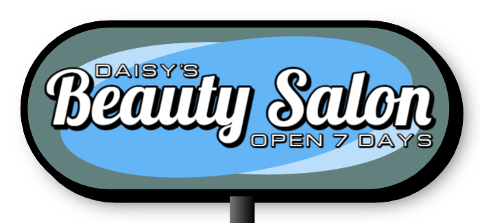 Beauty Salon Double Faced Lit Shaped Cabinet Sign