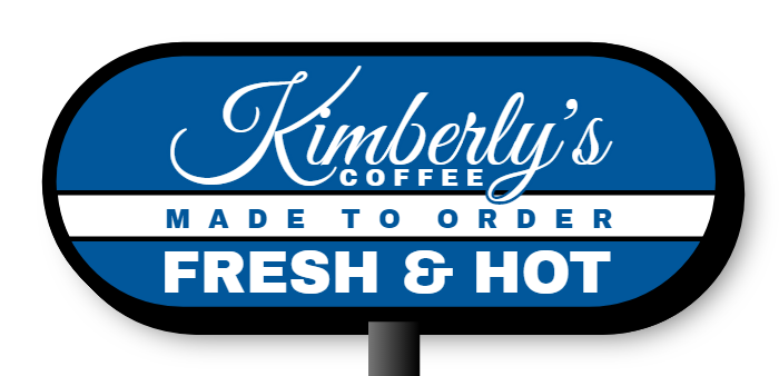 Kimberly's Coffee Double Faced Lit Shaped Cabinet Sign