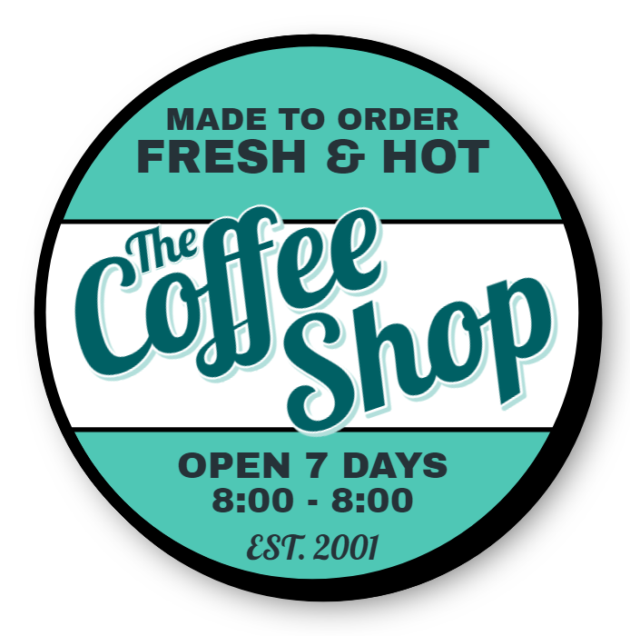 The Coffee Shop Single Face Lit Shaped Cabinet Sign