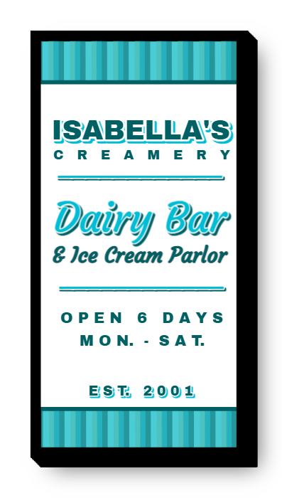 Dairy Bar & Ice Cream Parlor Single Face Lit Cabinet Sign