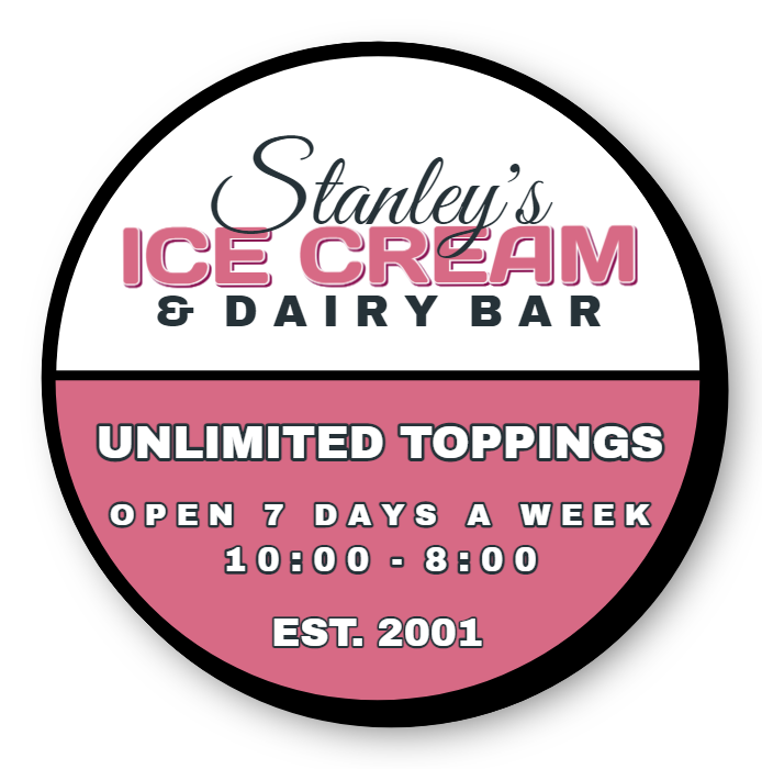 Stanley's Ice Cream & Dairy Bar Single Face Lit Shaped Cabinet Sign