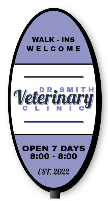 Veterinary Clinic Double Faced Lit Shaped Cabinet Sign