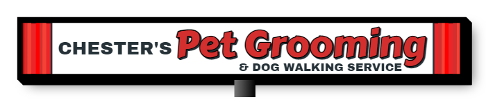 Chester's Pet Grooming Double Face Lit Cabinet Sign