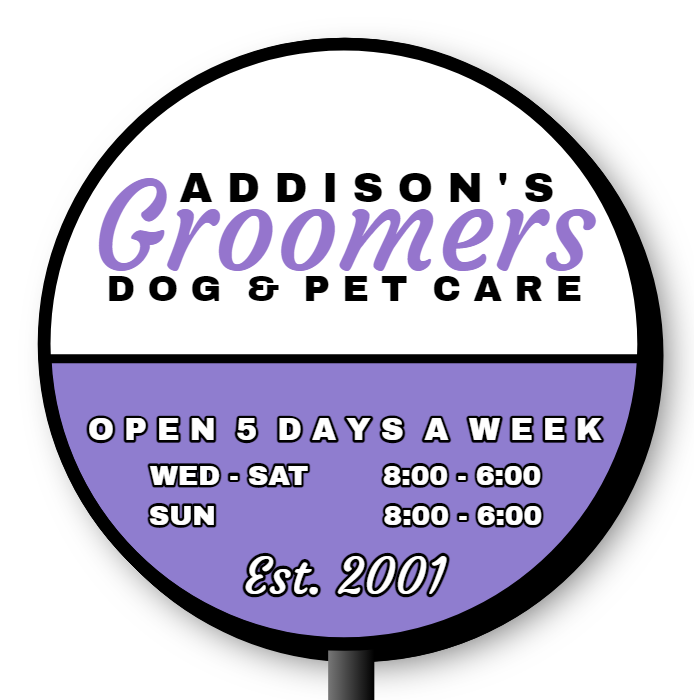 Addison's Groomers Double Faced Lit Shaped Cabinet Sign