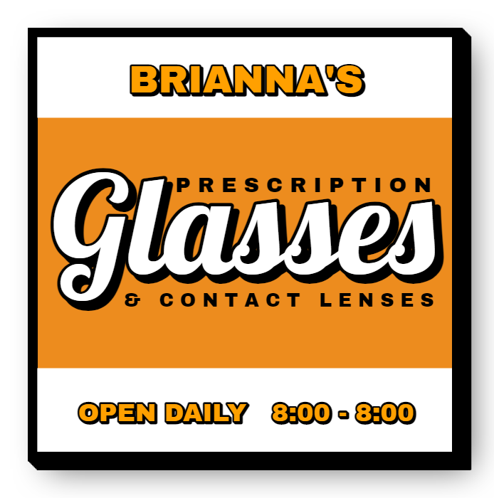 Glasses Single Face Lit Cabinet Sign