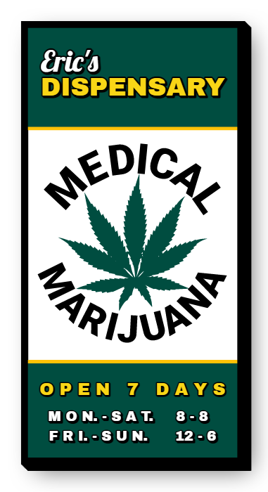 Medical Marijuana Single Face Lit Cabinet Sign