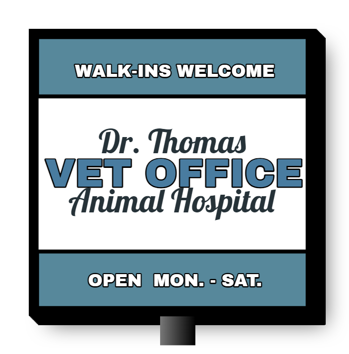 Vet Office Double Faced Lit Cabinet Sign