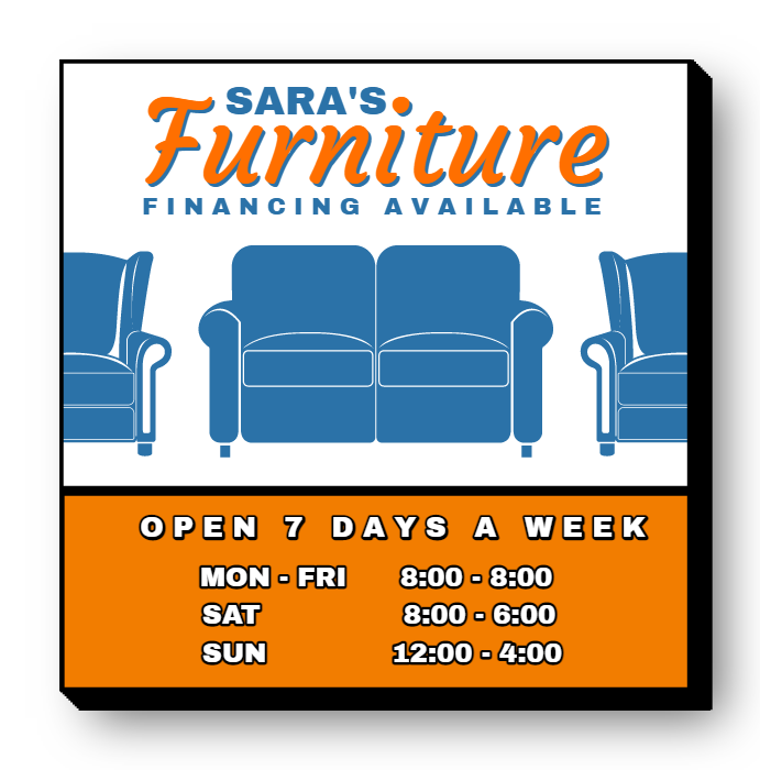 Sara's Furniture Lit Shape Sign