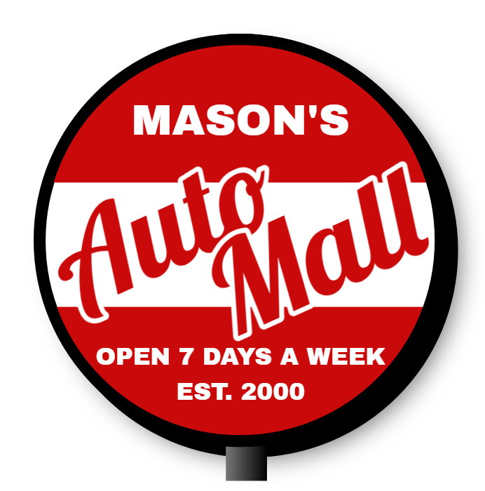 Auto Mall Double Faced Lit Shaped Cabinet Sign