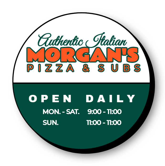 Morgan's Pizza & Subs Lit Shape Sign