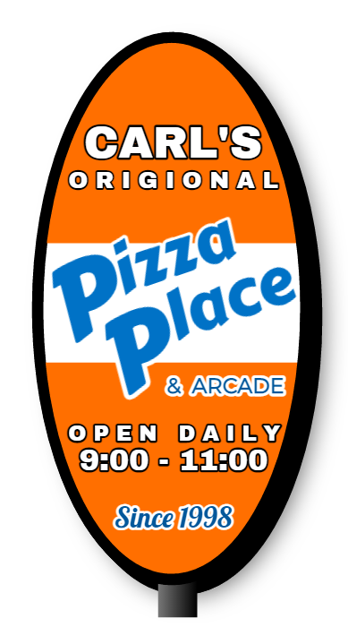 Pizza Place Double Faced Lit Shaped Cabinet Sign