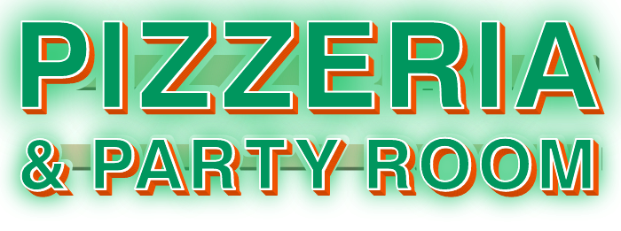 Pizzeria & Party Room Face and Halo Lit Channel Letters on Raceway