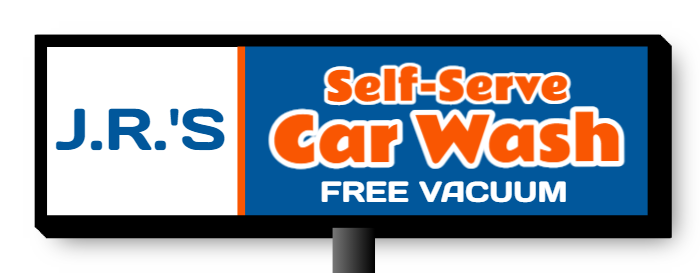 J.R.'s Self Serve Car Wash Double Faced Lit Cabinet Sign