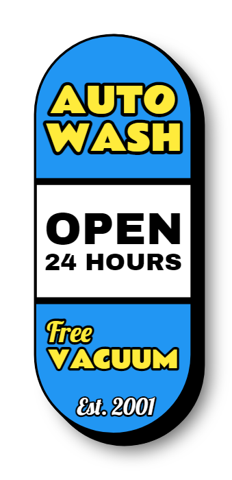 Auto Wash Lit Decor Sign