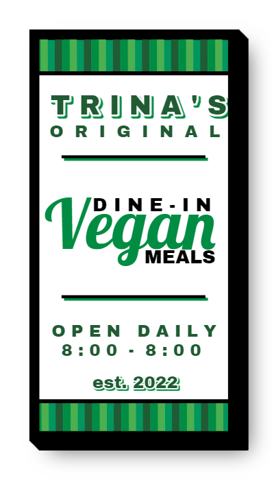 Vegan Single Face Lit Cabinet Sign