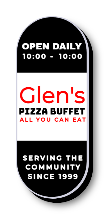 Glen's Pizza Buffet Lit Decor Sign