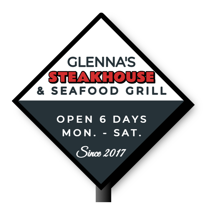 Glenna's Steakhouse & Seafood Grill Double Faced Lit Cabinet Sign