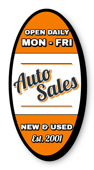 Auto Sales Single Face Lit Shaped Cabinet Sign