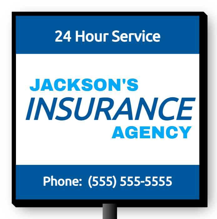 Jackson's Insurance Agency Double Faced Lit Cabinet Sign